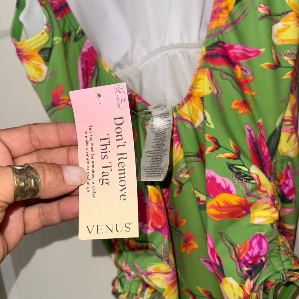 NWT Venus Tropical Green Multi One-Piece - Picture 5 of 8